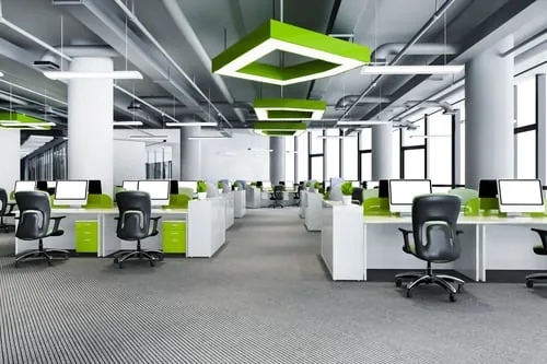 Bright modern open-plan office kept spotless by CH Cleaning in Humboldt County